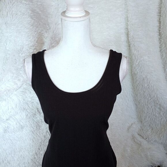 DEREK HEART BLACK TANK BODYCON DRESS SZ.1X EUC - Picture 3 of 8